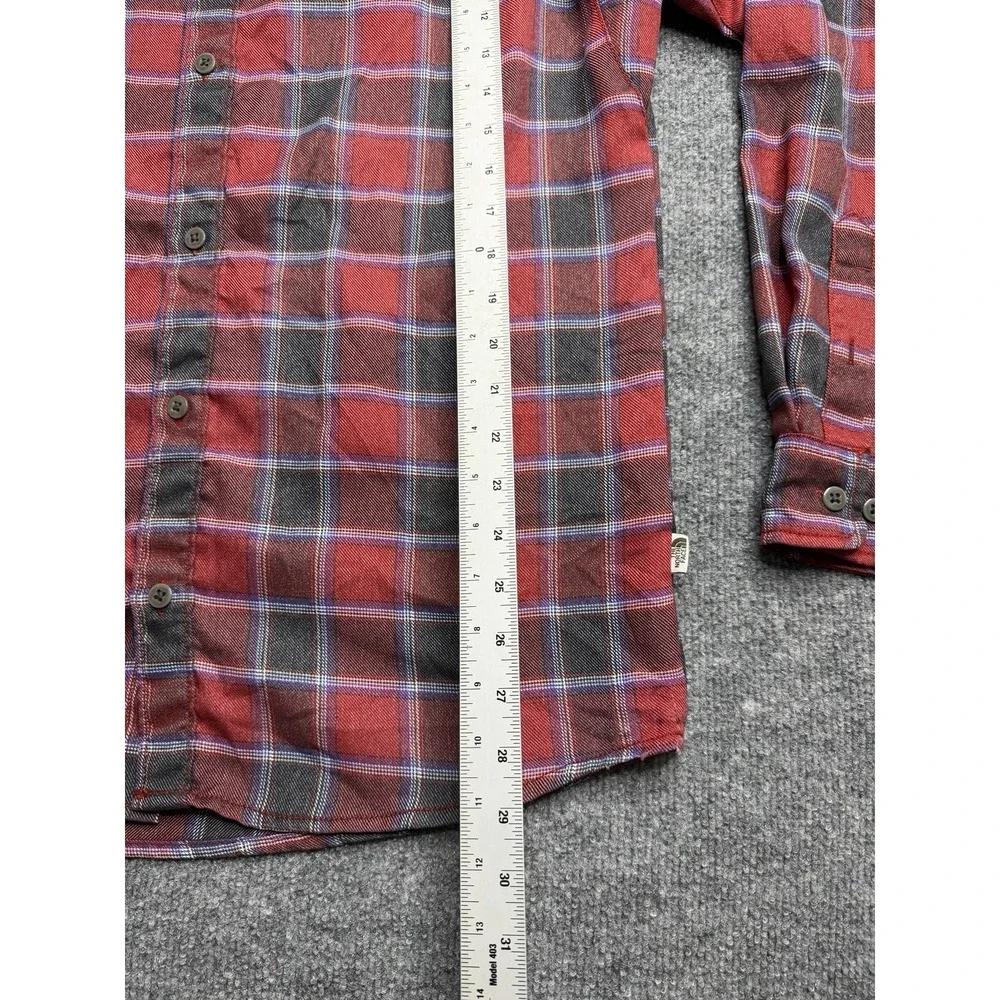 The North Face ThermoCore Button Down Shirt Men Size L Red Plaid